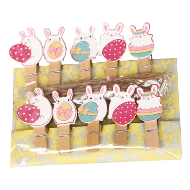 10x Clips de foto de conejo de Pascua de dibujos animados, Clips de sellado, Clips de clavija, adornos artesanales, soporte de foto de color para estilo A Sunnimix Clips de fotos de conejo de Pascua