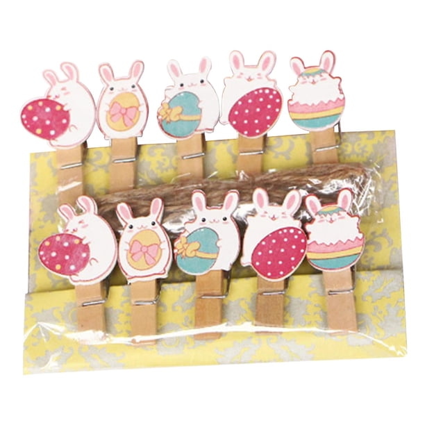 10x Clips de foto de conejo de Pascua, Clips de de Pascua, adornos, soporte de foto para fotografía, boda, vacaciones, cumpleaños, decoración estilo A Soledad Clips de fotos de conejo de Pascua
