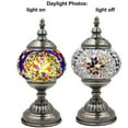 thumbnail image 5 of Silver Fever Handcrafted Mosaic Turkish Lamp Moroccan Glass Table Desk Bedside Light Bronze Base with E12 Bulb Bright Starburts, 5 of 8