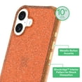 thumbnail image 4 of onn Sparkle Phone Case for iPhone 17 - Orange with Gold Glitter, 4 of 6