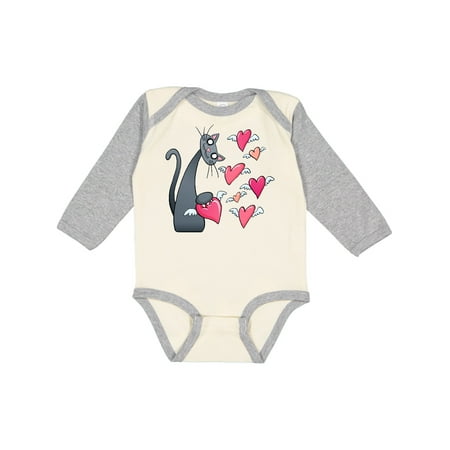 

Inktastic Cat Versus Valentine’s Day Hearts with Wings Gift Baby Boy or Baby Girl Long Sleeve Bodysuit