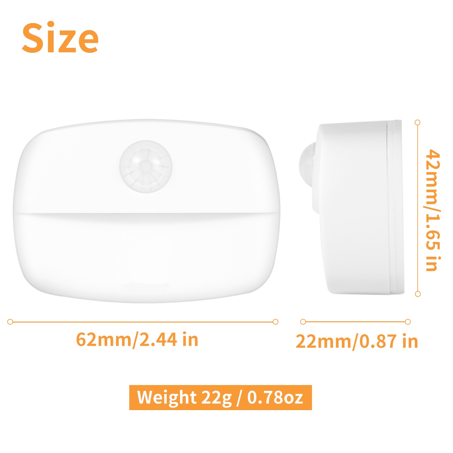 ZISUYU Motion Sensor LED Night Lights, 2-Pack, Warm White photo 7