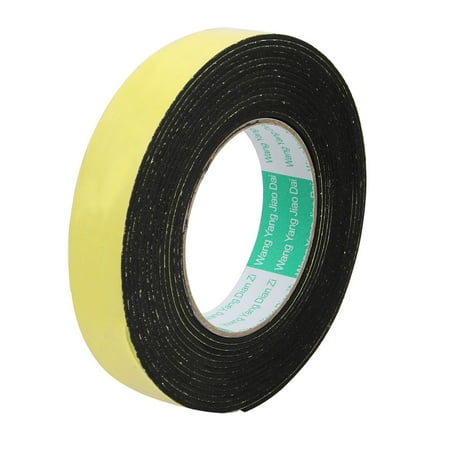 Unique Bargains 25mm Width 2mm Thickness Single Side Sponge Foam Tape Black 5 Meter Long