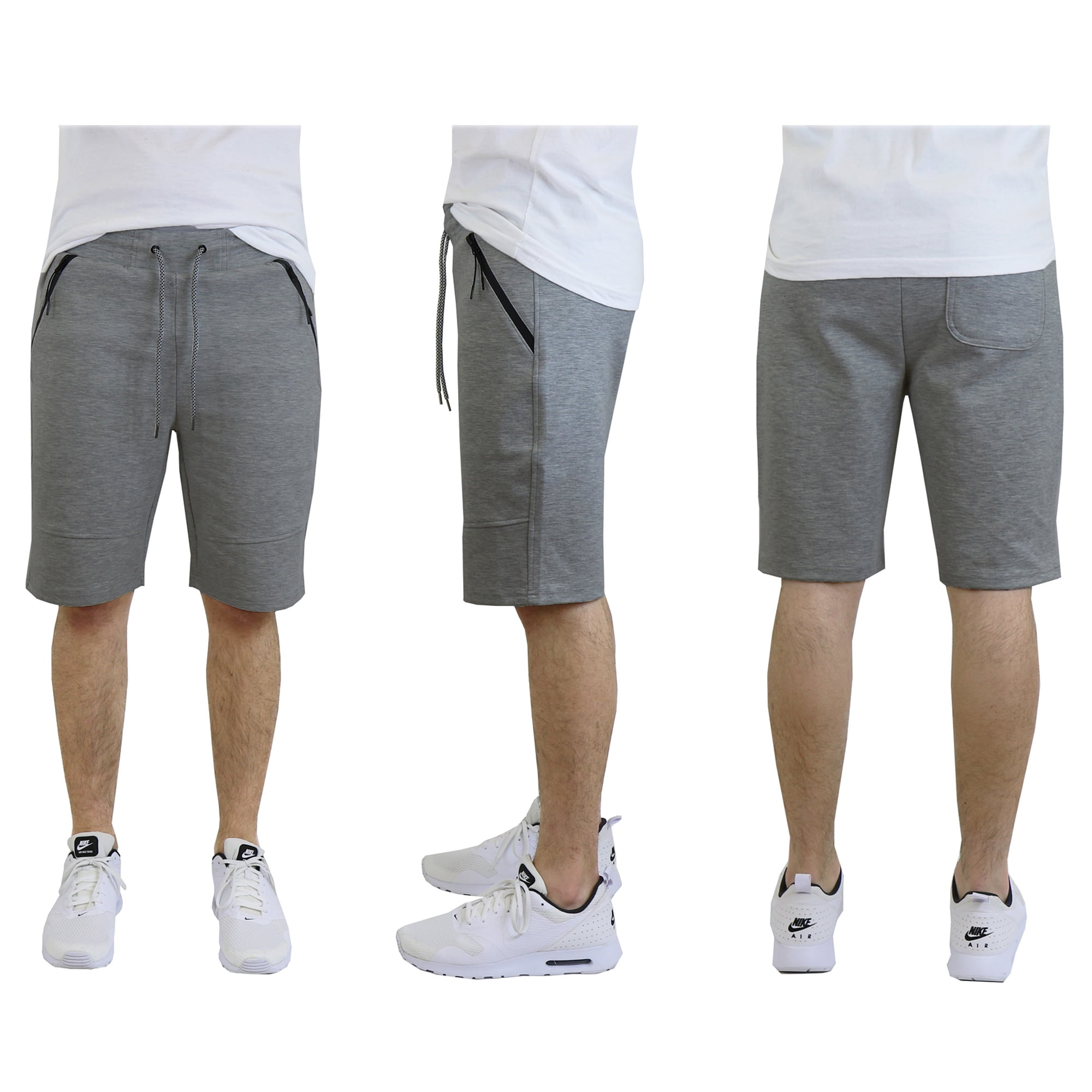 Mens Tech Fleece Shorts With Zipper Pockets - Walmart.com