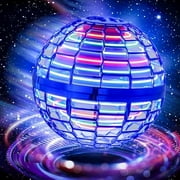 2025 New Flying Orb Ball Toys 360°Rotating Soaring Hover Orb Boomerang Spinner Magic LED Lights Mini Drone Globe Hand Controlled Flying Ball Toys Cool Toys Gift (Blue)
