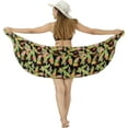 thumbnail image 5 of LA LEELA Women's Bikini Beach Swimwear Cover Ups Sarong One Size Black, Leaves, 5 of 5