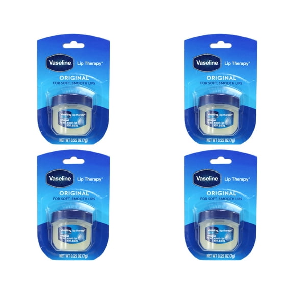 "4 Pack Vaseline Original Lip Therapy for Soft, Smooth Lips, 0.25oz Each"