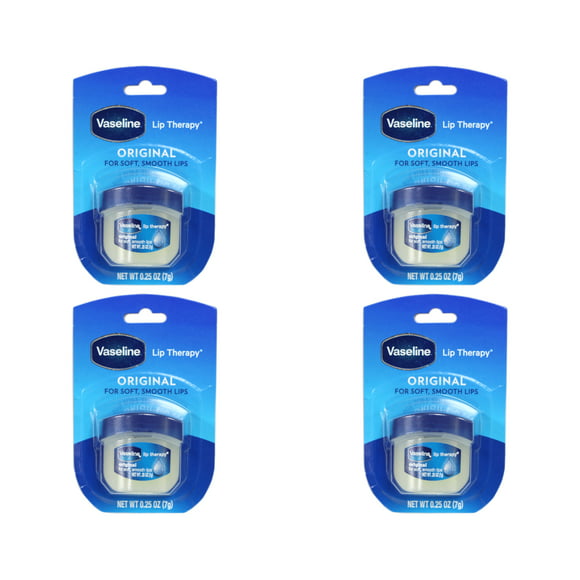 "4 Pack Vaseline Original Lip Therapy for Soft, Smooth Lips, 0.25oz Each"