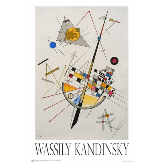 Wassily Kandinsky - Delicate Tension Poster 11.5" x 17.5" Laminated