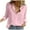 Pink, variant on USNSM Button Linen Shirts for Women Summer Long Sleeve Casual Lapel V Neck Plain Tees Shirt Loose Oversized Baggy Soft Cotton Blouse Pink M