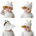 thumbnail image 4 of Baby Girls Roll-up Sun Hat, Infant Cute Cartoon Open Top Visor Hat Summer Beach Sun Protection Cap Adjustable(6M-3T), 4 of 7