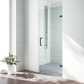 Vigo Tempo 28 Adjustable Frameless Shower Door With Privacy Panel