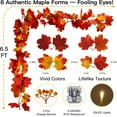 thumbnail image 6 of 2pack Fall Garland with Lights Battery Operated, 10 LED Lighted Orange Fall Leaf Garland, Fairy String Lights for Thanksgiving Decor, Table, Mantle, Office, Porch, Halloween, Home Decoration,Orange, 6 of 9