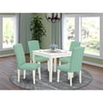 thumbnail image 2 of East West Furniture Oxford 5-piece Wood Dining Set in Linen White/Pond, 2 of 6