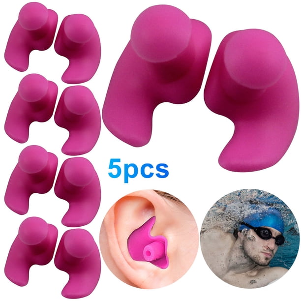 JShteea 1 Par Tapones para Los Oídos Impermeables Tapones para Los Oídos Silicona Accesorios Natación (rosa)