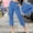 T Blue, variant on Adeawade Women'S Pants Straight Leg High Waist Solid Color Pockets Zipper Elastic Button Waist Pants Long Trousers Basic Wear M Black
