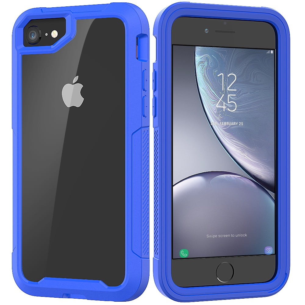 iPhone 8 Case, iPhone 7 Cover, Allytech Clear Silicone TPU Shock-Absorption Heavy Duty Protection Slim Thin Transparent Hard Shell Rugged Case Cover for Apple iPhone 8 / iPhone 7, Blue - Walmart.com