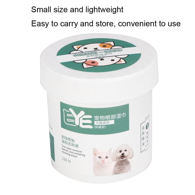 Eye 130PCS/Botella Perros De Compañía Propósito Especial Removedor De Lágrimas Toallita Limpieza De Gatos Limpiador De Ojos Tejido Húmedo