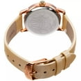 thumbnail image 4 of Burgi Women's Diamond Reed Design Dial Rose-Tone/Cream Leather Strap Watch, 4 of 5