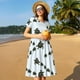 thumbnail image 4 of Fotbe Sea Turtle Vestido Largo de Moda para Mujer, Vestido Tipo Camiseta con Manga Corta y Estilo Casual a Rayas y Bloques de Color, 4 of 6