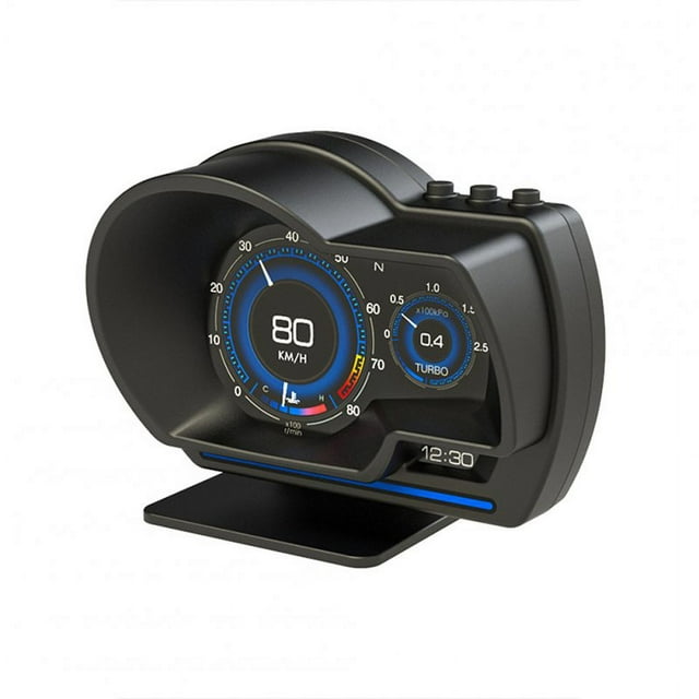 6pcs/set Ap-6 Hud Head-up Display Obd+gps Dual System Rotatable Bracket 9 Display Modified Code Car Interiors Accessories black