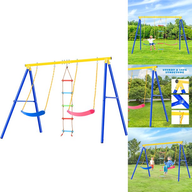 Innerwin Kids SwingSet 1Climbing Rope Outdoor Climbing Swing Set Toys
