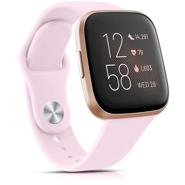 Silicone Watch Band For Fitbit Versa Versa 2/Versa 3/Versa 4 Strap Sport Wristband For Fitbit Versa Lite/Sense/Sense2 Band corre Light Pink For Fitbit Versa 4