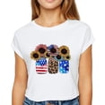 thumbnail image 2 of T-shirt Women July 4 American Independence Day Summer Sunflower Fashion Short-sleeved Tops, 2 of 5