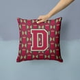 thumbnail image 2 of Letter D Football Garnet and Gold Fabric Decorative Pillow, 2 of 4