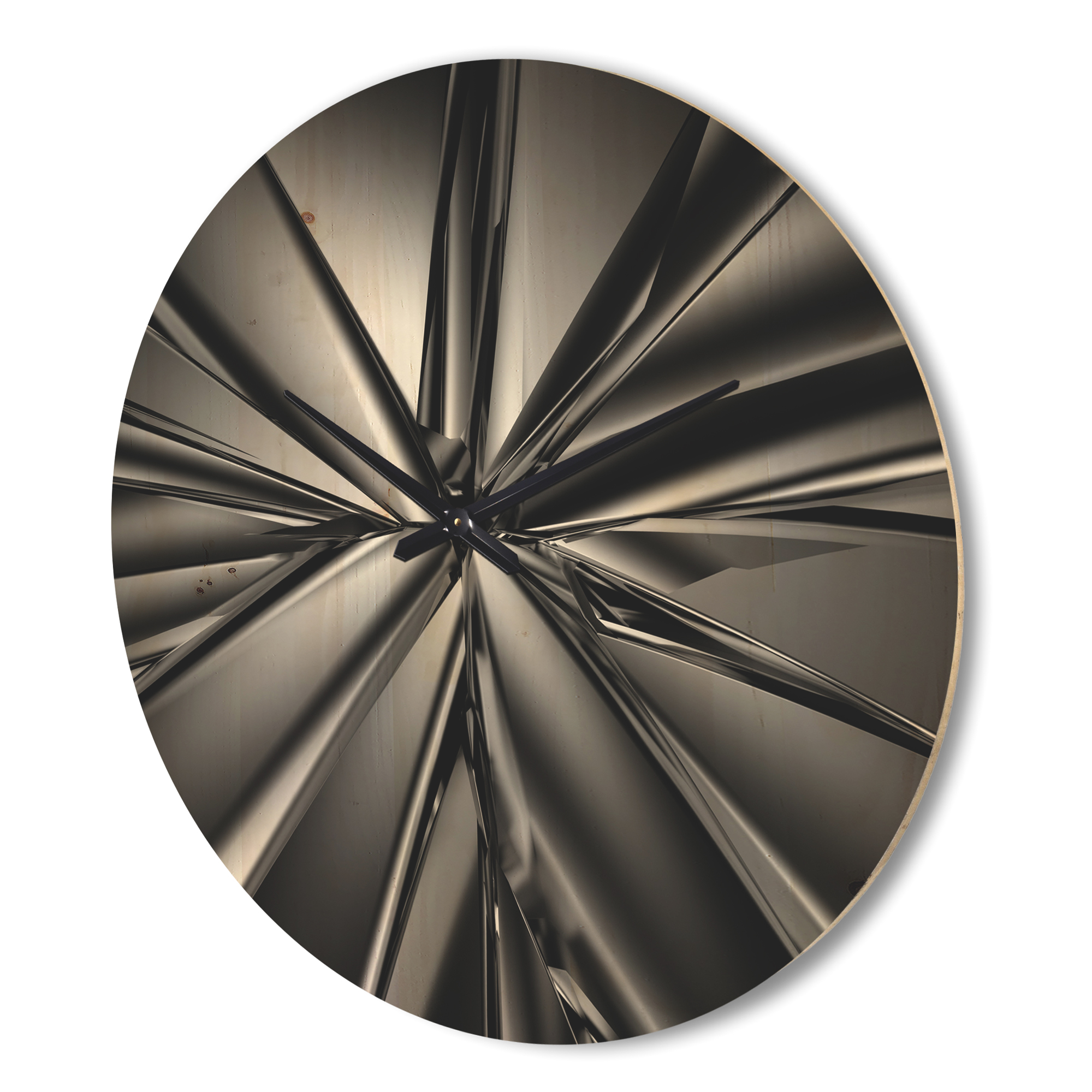 Designart 'Fractal Futuristic Crystal Background' Modern Wood Wall Clock