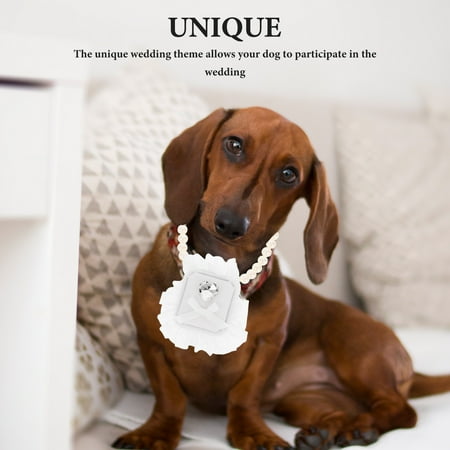 GOOHOCHY Dog Collar Wedding Ring Box Pet Ring Display Pearl Dog Collar Engagement Ring Jewelry Case