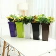 thumbnail image 6 of Tall Planter, Plastic Flower Vase Indoor/Outdoor Plant, Tree, Flower Pot, 13.4”, Modern Design, Built-in Drainage, Blue, 6 of 7