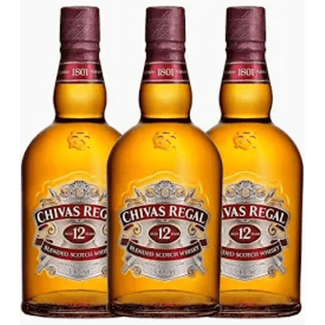 Whisky Chivas Regal 12 Años Pack 3 Botellas