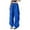 Blue, variant on Women's Parachute Pants Drawstring Baggy Cargo Pants Y2K Hip Hop Streetwear Rave Pants (White, L)