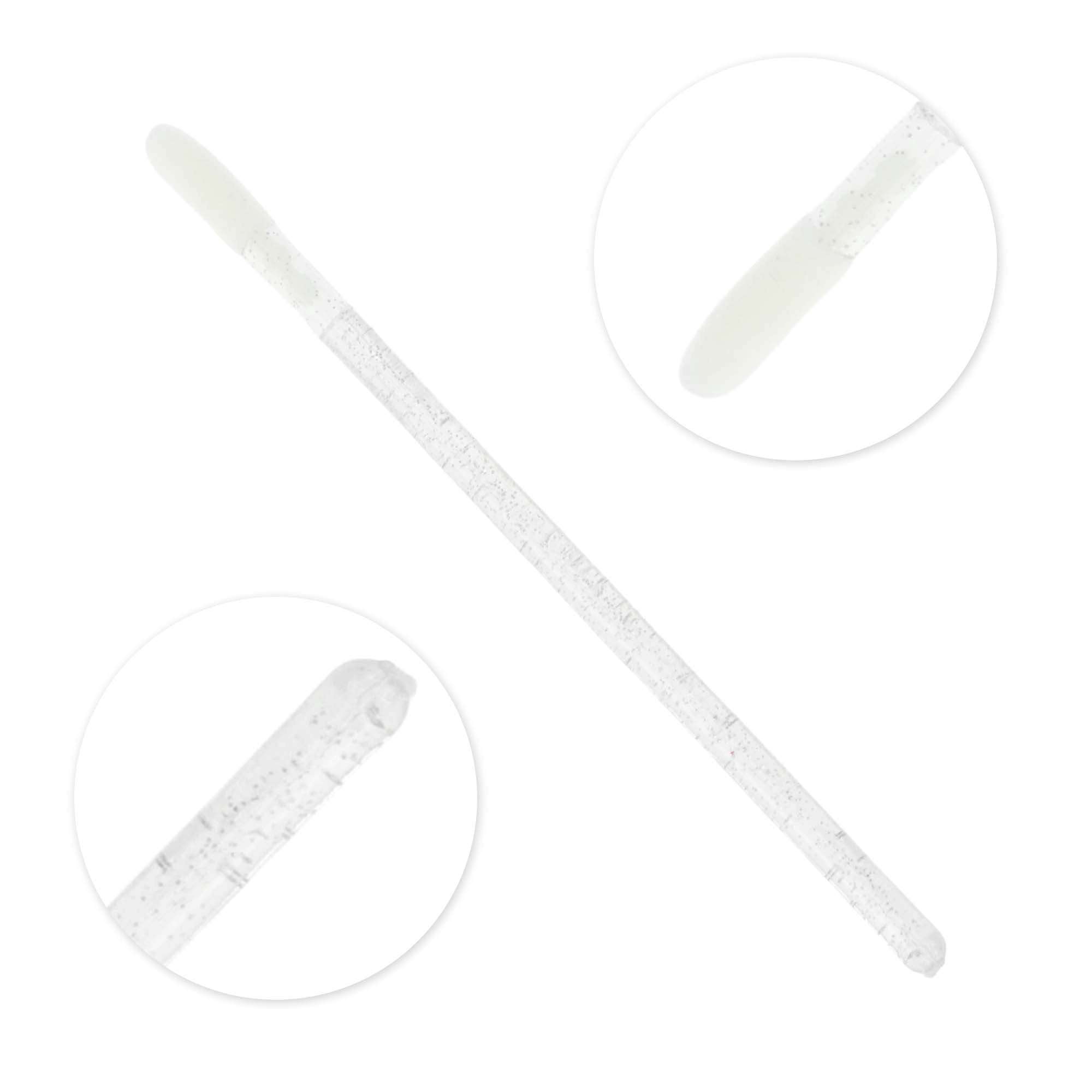 Unique Bargains 100 Pcs Durable Disposable Barreled Lip Brush for Vacation Silver Tone