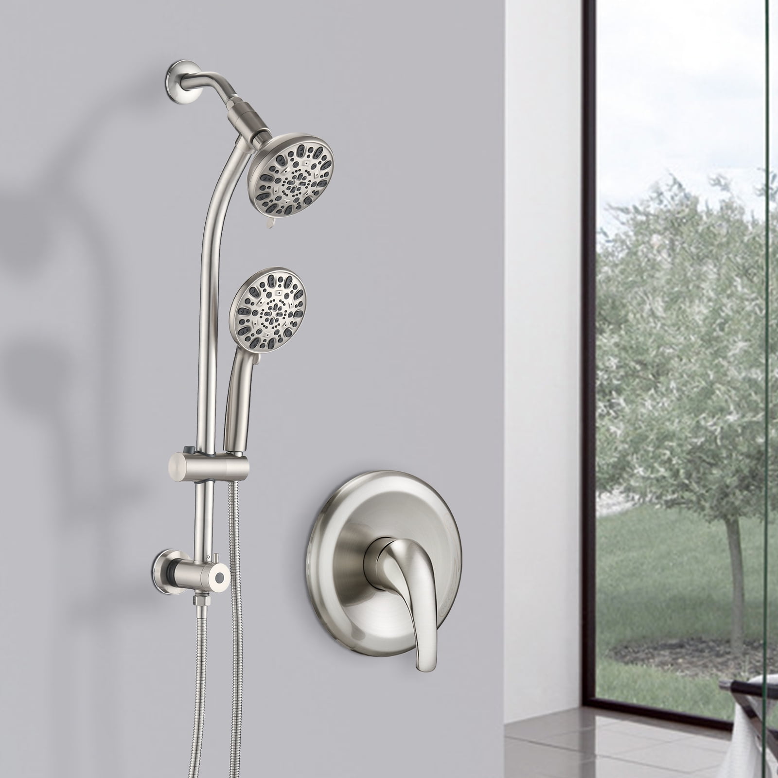 High Pressure Shower Head with Handheld Shower,DrillFree 3Way