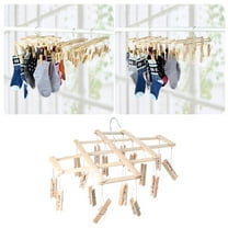 OHOIOLLA 1Pcs Drying Rack Drying Rack 16 Pegs Design 17.3*7.1in Bamboo and Stainless Steel Homeowners