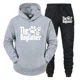 thumbnail image 5 of Sudadera con capucha y pantalón de manga larga con estampado divertido de pata de perro para hombre, conjunto de 2 piezas para amantes de los perros "The Dogfather", 5 of 5