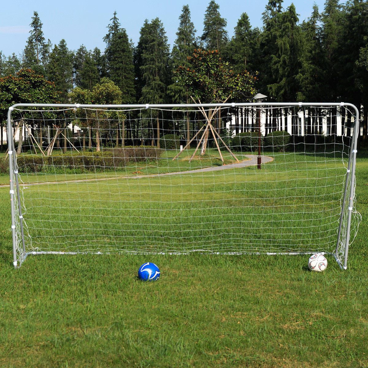 RUBELLA 8' x 5' Soccer Goal Football W/Net Straps Anchor Ball Training Sets with Frame 