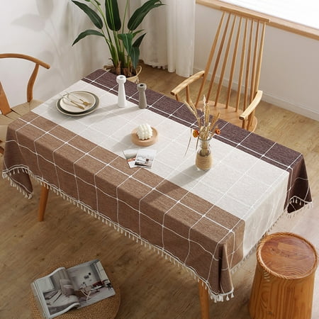 

Goory Decorative Washable Tablecloths Polyester Kitchen Dust-proof Table Cloths Luxury With Tassel Holiday Tablecloth