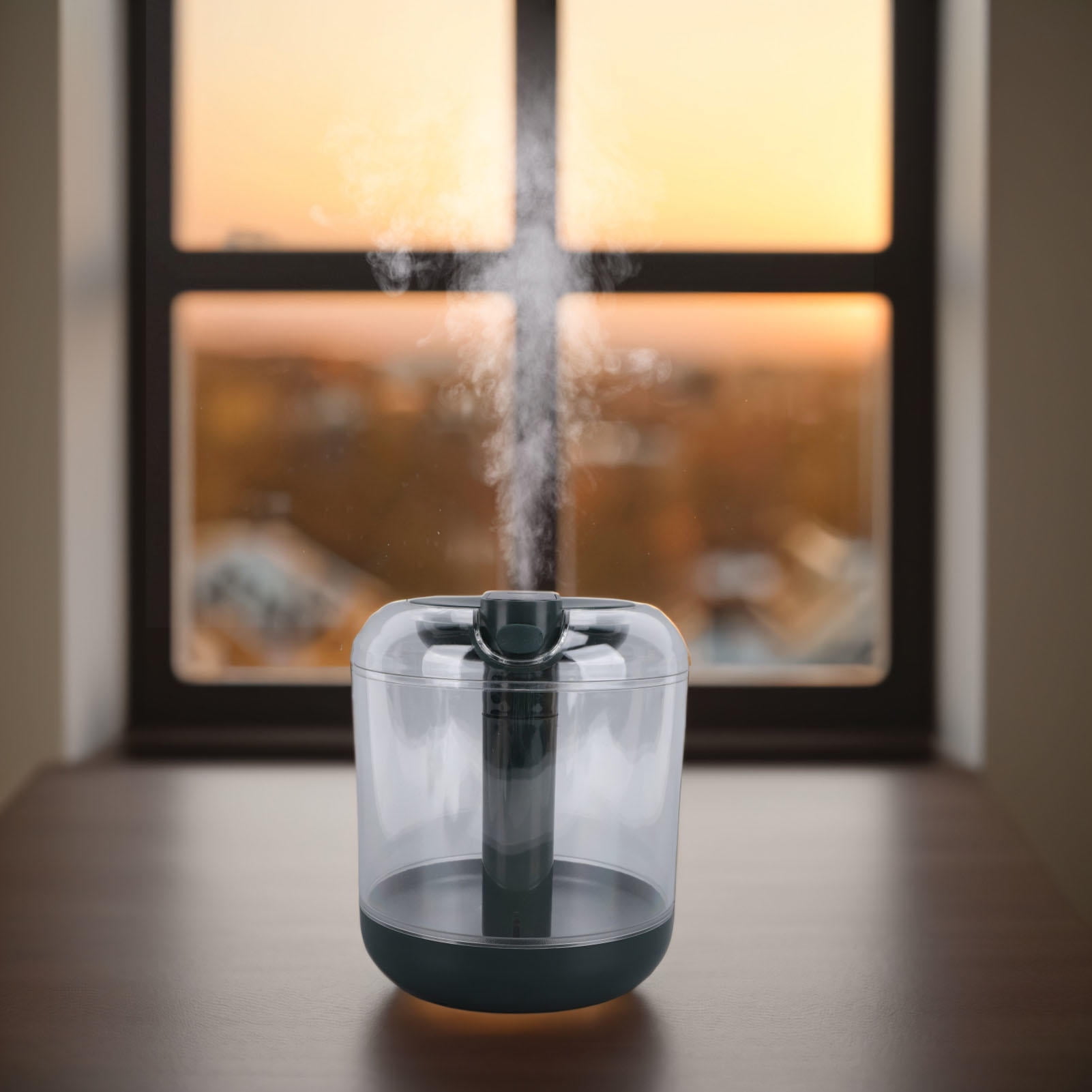 YAHHU 1L Top‑Fill Quiet Cool Mist Humidifier with Smart Touch Control, Transparent Tank, Warm Night Light, and Air‑Purifying Fog