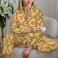 thumbnail image 6 of Honeii Cartoon Squirrel print Women's Pajama Sets Long Sleeve Button Down Sleepwear Nightwear Soft Pjs Lounge Sets-Medium, 6 of 7