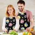 thumbnail image 3 of Pioneer Flower Floral Print Pattern Apron for Women and Men, Cotton Linen Waterproof with Pockets, Adjustable, 33x27 Inch for Kitchen, Gardening, BBQ, Salon, 3 of 6