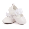 thumbnail image 6 of BOBOGOJP Baby Girls Dress Shoes Bowkont Mary Jane Flats Non-Slip Lightweight Soft Sole Toddler First Walkers Princess Wedding Shoes White for Size 4, 6 of 8