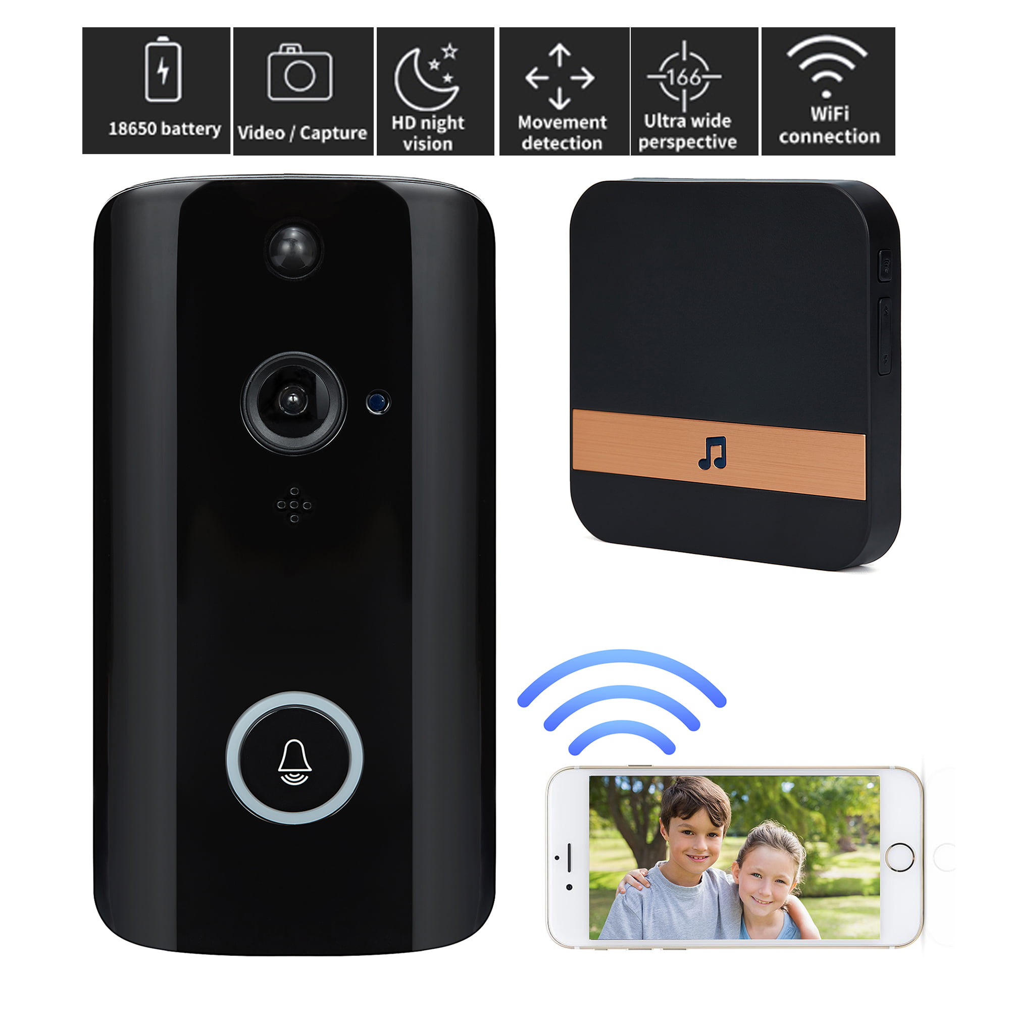 Ring Smart Doorbell,Wireless WiFi Smart Camera Door Bell Phone Video