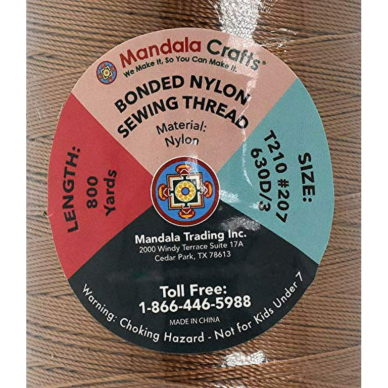 Mandala Crafts Bonded Nylon Thread for Sewing Leather, Upholstery