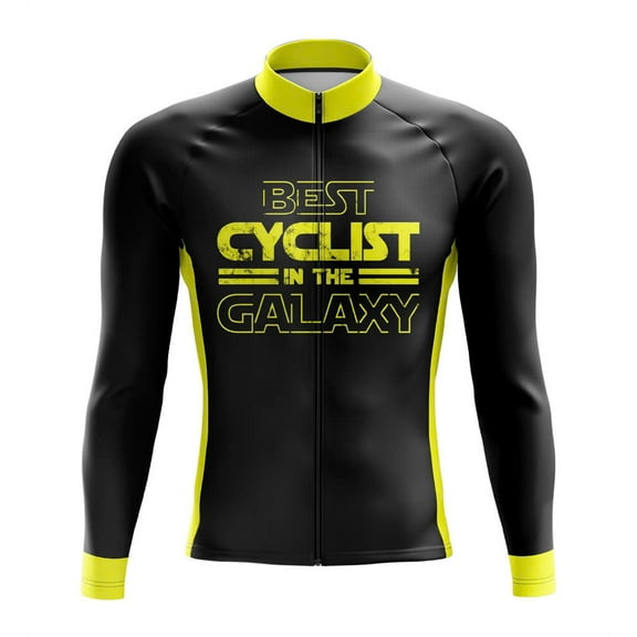 Yellow Black Best Cyclist in the Galaxy Long Sleeve Cycling Jersey
