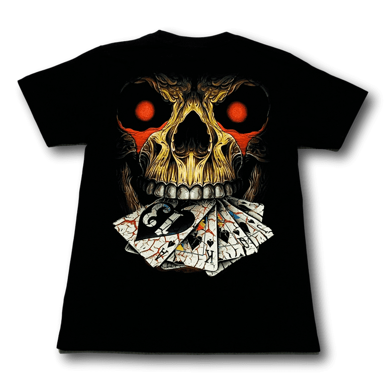 Skull with playing cards Glow in the Dark HD Rock Chang T Skull with playing cards Glow in the Dark HD Rock Chang T