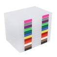 thumbnail image 5 of Shangmakel 12 Pcs Clear A4 File Portable Project Case,Plastic Storage Box for 9" x 12" Letter Paper,Scrapbook Paper Storage Boxes,Documents Magazines Holder for Organizing A4 Paper, Photo, Document, 5 of 11