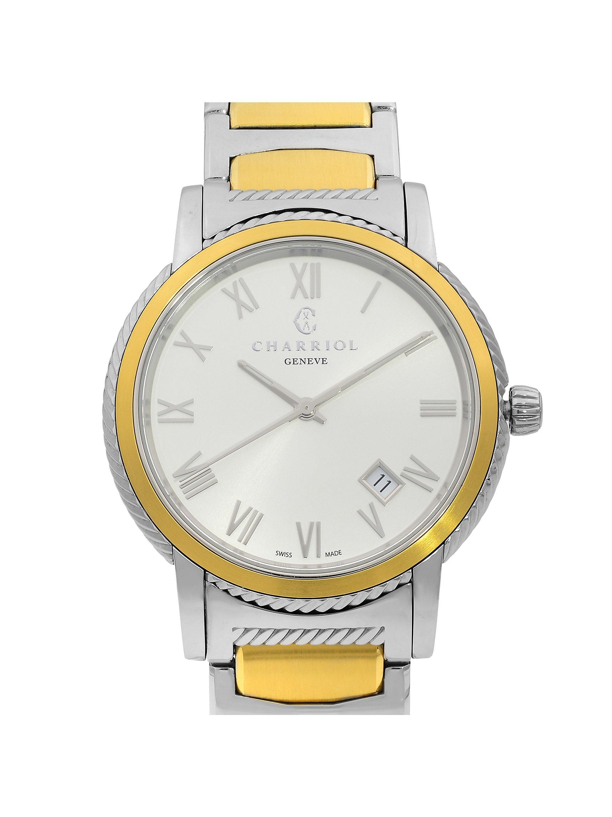 Charriol Parisii Two Tone Steel Silver Dial Quartz Unisex Watch P40SY2.931.001 Pre-Owned - image 2 of 6